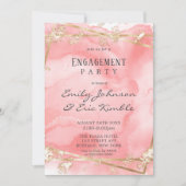 Blush Pink Gold Fairytale Engagement Party Einladung (Vorderseite)