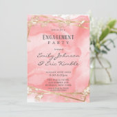 Blush Pink Gold Fairytale Engagement Party Einladung (Stehend Vorderseite)