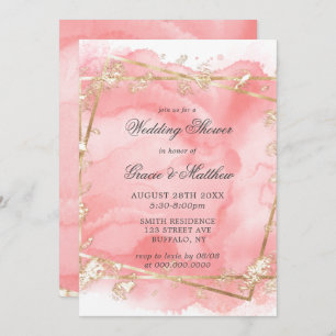 Blush Pink Gold Fairytale Polterabend Einladung