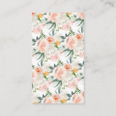 Blush Pink Gold Floral Baby Dusche Windeln Raffel Begleitkarte (Rückseite)