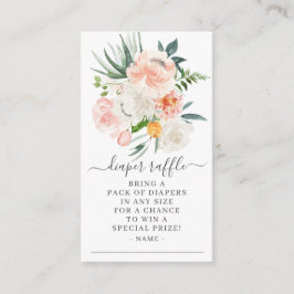 Blush Pink Gold Floral Baby Dusche Windeln Raffel Begleitkarte