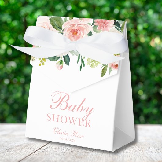 Blush Pink Gold Floral Baby Sower Elegant Geschenkschachtel
