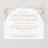 Blush Pink Gold Floral Boho Hochzeitsinformationen Begleitkarte (Vorderseite)