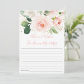 Blush Pink Gold Floral Brautparty Ratgeber Karten (Stehend Vorderseite)