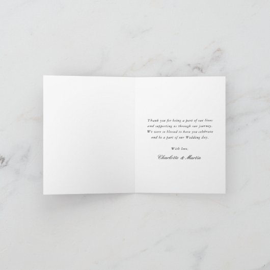 Blush Pink Gold Floral Danke Karte (Innenseite)