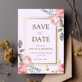 Blush Pink Gold Floral Elegante Hochzeit Save The Date