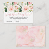 Blush Pink Gold Floral Guess Wie viele Dusche Spie Begleitkarte (Vorne/Hinten)
