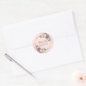 Blush Pink Gold Floral Hochzeit Vielen Dank Runder Aufkleber (Umschlag)