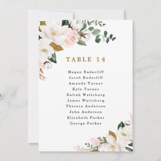 Blush Pink Gold Floral Hochzeitskarten Einladung (Vorderseite)