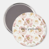 Blush Pink Gold Floral Magnet (Vorderseite/Rückseite)