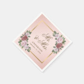 Blush Pink Gold Floral Mr. und Mrs. Wedding Napkin Serviette (Ecke)