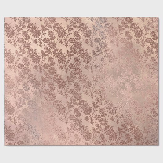 Blush Pink Gold Floral Skinny Burlap Linde Geschenkpapier (Flach)