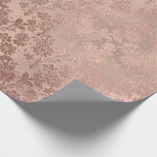 Blush Pink Gold Floral Skinny Burlap Linde Geschenkpapier (Ecke)