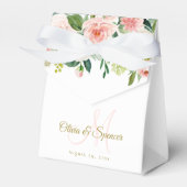 Blush Pink Gold Floral Wedding Elegante Geschenkschachtel (Vorderseite)