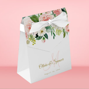 Blush Pink Gold Floral Wedding Elegante Geschenkschachtel