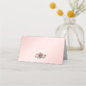 Blush Pink Gold Floral Wedding Platzkarte (Rückseite)