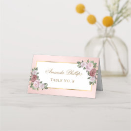 Blush Pink Gold Floral Wedding Platzkarte