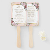 Blush Pink Gold Floral Wedding Program Fächer (Vorne und Hinten)