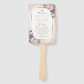 Blush Pink Gold Floral Wedding Program Fächer (Vorderseite)