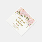 Blush Pink Gold Floral Wedpaper Napkins Serviette (Ecke)