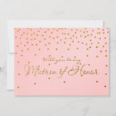 Blush Pink Gold Foil Confetti MATRON EONOR Karte (Vorderseite)