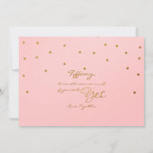 Blush Pink Gold Foil Confetti MATRON EONOR Karte (Rückseite)