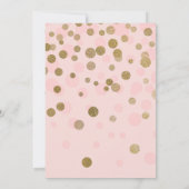 Blush Pink & Gold Foil Confetti Sweet 16 Birthday Einladung (Rückseite)