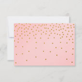Blush Pink & Gold Foil Confetti Wedding RSVP Card (Rückseite)