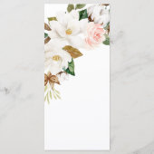 Blush Pink Gold Geometrie und White Magnolia Flora Menükarte (Rückseite)