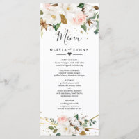 Blush Pink Gold Geometrie und White Magnolia Flora