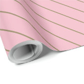 Blush Pink Gold gestreifter Glam Shiny Design Stil Geschenkpapier (Rolleneckpunkt)