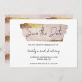 Blush Pink & Gold Glam Script Save The Date (Vorne/Hinten)