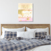 Blush Pink Gold Glam Wasserfarbe Hallo schön Leinwanddruck (Insitu (Schlafzimmer))
