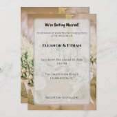 Blush Pink & Gold Glitter Rustic Elegant Wedding I Einladung (Vorne/Hinten)