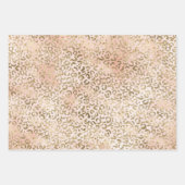 Blush Pink Gold Glitz Sparkle Tierdrucke Geschenkpapier Set (Vorderseite 3)