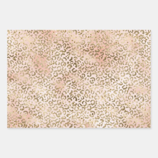 Blush Pink Gold Glitz Sparkle Tierdrucke       Geschenkpapier Set (Vorderseite 3)