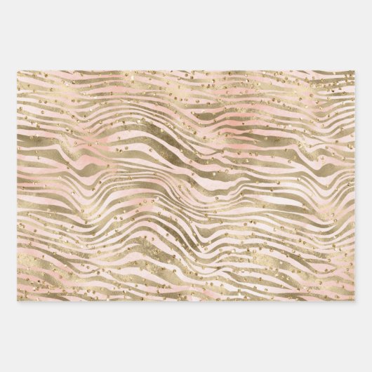 Blush Pink Gold Glitz Sparkle Tierdrucke       Geschenkpapier Set (Vorderseite)