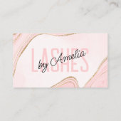 Blush Pink Gold Glitzer Agate Eye Lashes Brows Visitenkarte (Rückseite)