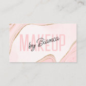 Blush Pink Gold Glitzer Agate Makeup Artist Salon Visitenkarte (Rückseite)