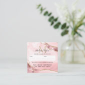 Blush Pink Gold Glitzer Agate Marble Monogram Nied Terminkarte (Stehend Vorderseite)