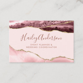 Blush Pink & Gold Glitzer Aquarellfarbe Gilde Agat Visitenkarte