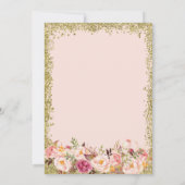 Blush Pink Gold Glitzer Blumenzwiebeleinladung Einladung (Rückseite)