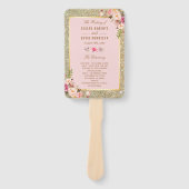 Blush Pink Gold Glitzer Blumenzwiebelprogramm Fächer (Vorderseite)