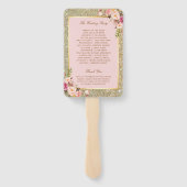 Blush Pink Gold Glitzer Blumenzwiebelprogramm Fächer (Rückseite)