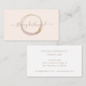 Blush Pink Gold Glitzer Circle Logo Modern Visitenkarte (Vorne/Hinten)
