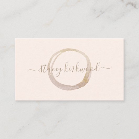 Blush Pink Gold Glitzer Circle Logo Modern Visitenkarte (Vorderseite)