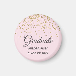 Blush Pink Gold Glitzer Confetti Abschluss Gefalle Magnet