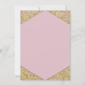 Blush Pink Gold Glitzer Flakes Glam Sweet 16 Party Einladung (Rückseite)