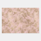 Blush Pink Gold Glitzer Glam Geschenkpapier Set (Vorderseite)