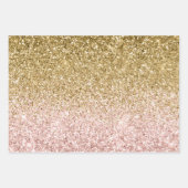 Blush Pink Gold Glitzer Glitz Geschenkpapier Set (Vorderseite 3)